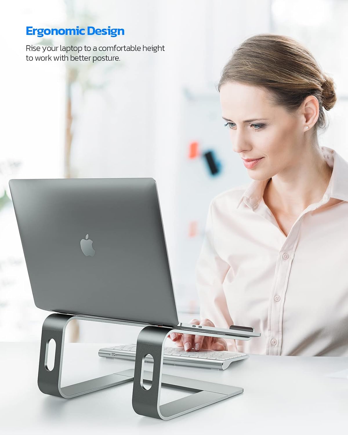 Nulaxy Full Aluminum Laptop Stand, Stable Support to 22 lbs, Open Cooling