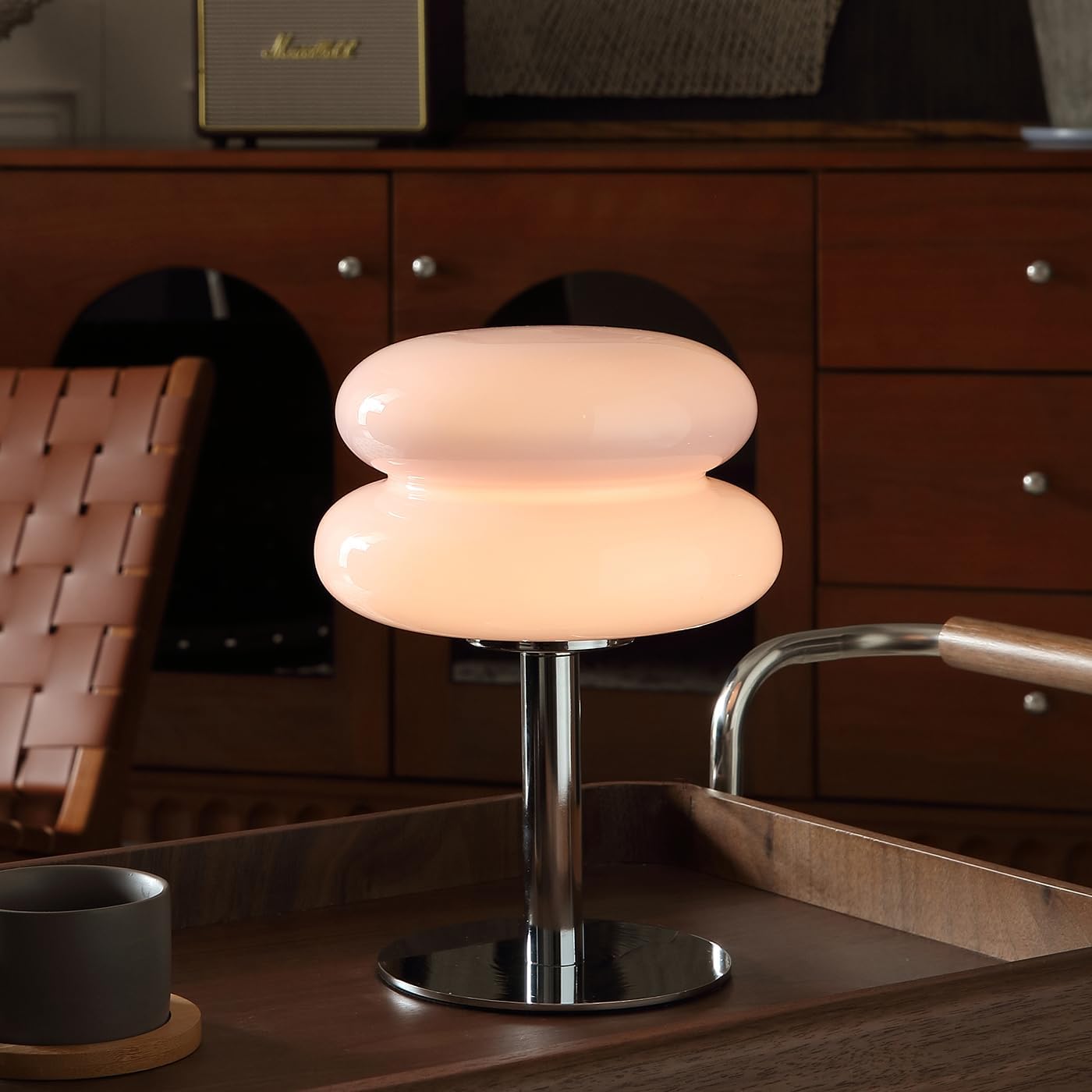 Glivpny Mushroom Table Lamp, Mid Century Modern Decor Lamp(Orange) | Cool Desk Lamps for Bedroom,Vintage Dimmable Bedside Small Cute Lamps, House Warming Gifts New Home Decor