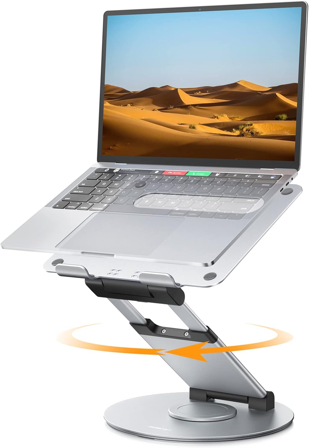 Nulaxy 18" Height Telescopic 360 Rotating Aluminum Laptop Stand Desk Silver