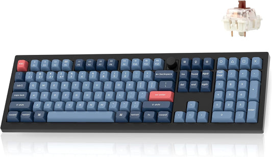 Keychron V6 Max Wireless QMK Mechanical Keyboard 2.4 GHz & Bluetooth | Full-Size Layout Custom with Hot-swappable Gateron Brown Switch RGB Backlight Compatible with Mac Windows Linux - Black