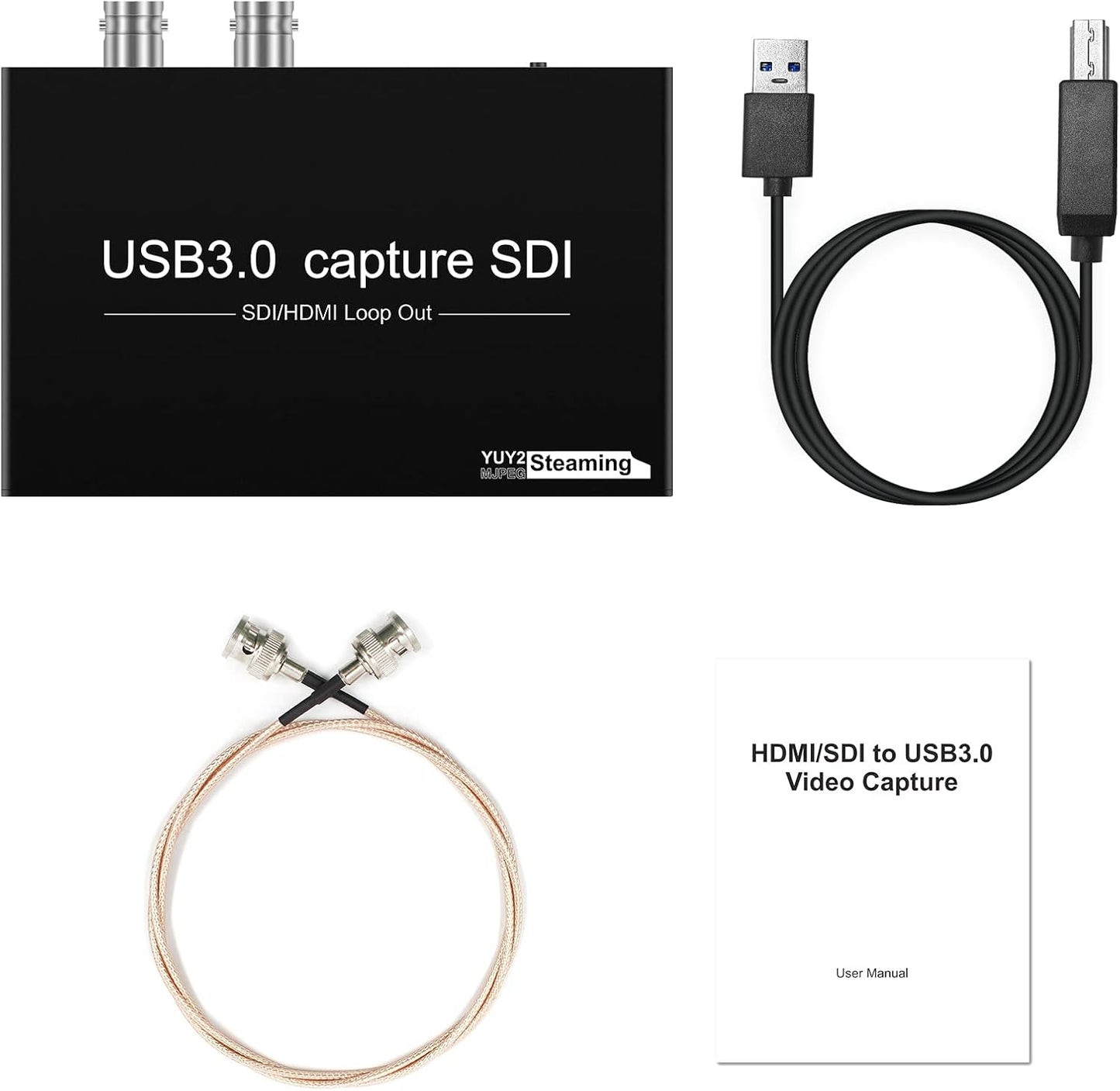 Wiistar SDI Video Capture Card 1080P60fps HDMI/SDI to USB3.0 with Loopout | Audio Video Capture Device USB Video Record for Camera Live Streaming
