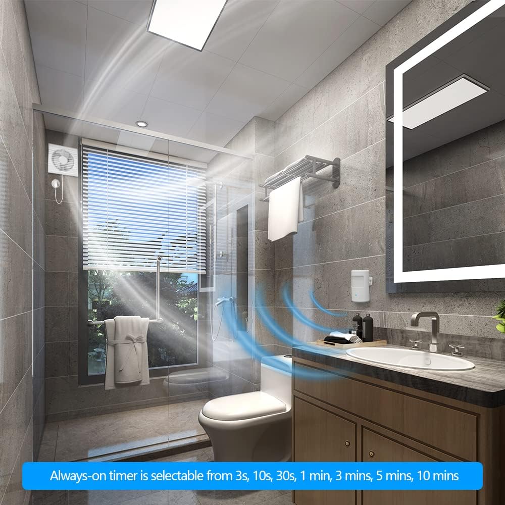 Plug-in Wireless Motion Activated Light Control, No Wiring, Adjustable Detection Range, Always-on Timer and Light Sensor, Motion Detector and Plug Set, 2 Pack