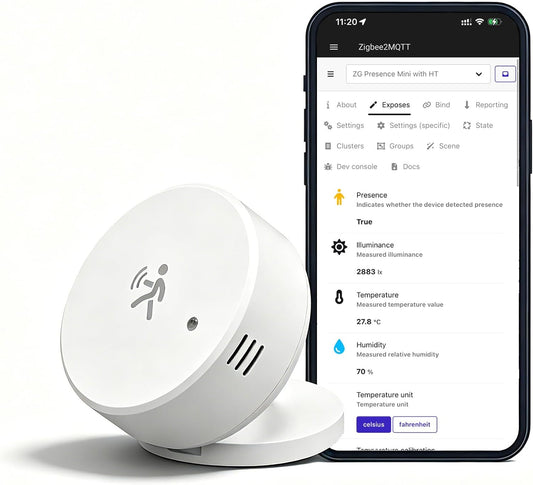 Zigbee Presence Sensor, Built-in Temperature, Humidity and Light Sensor