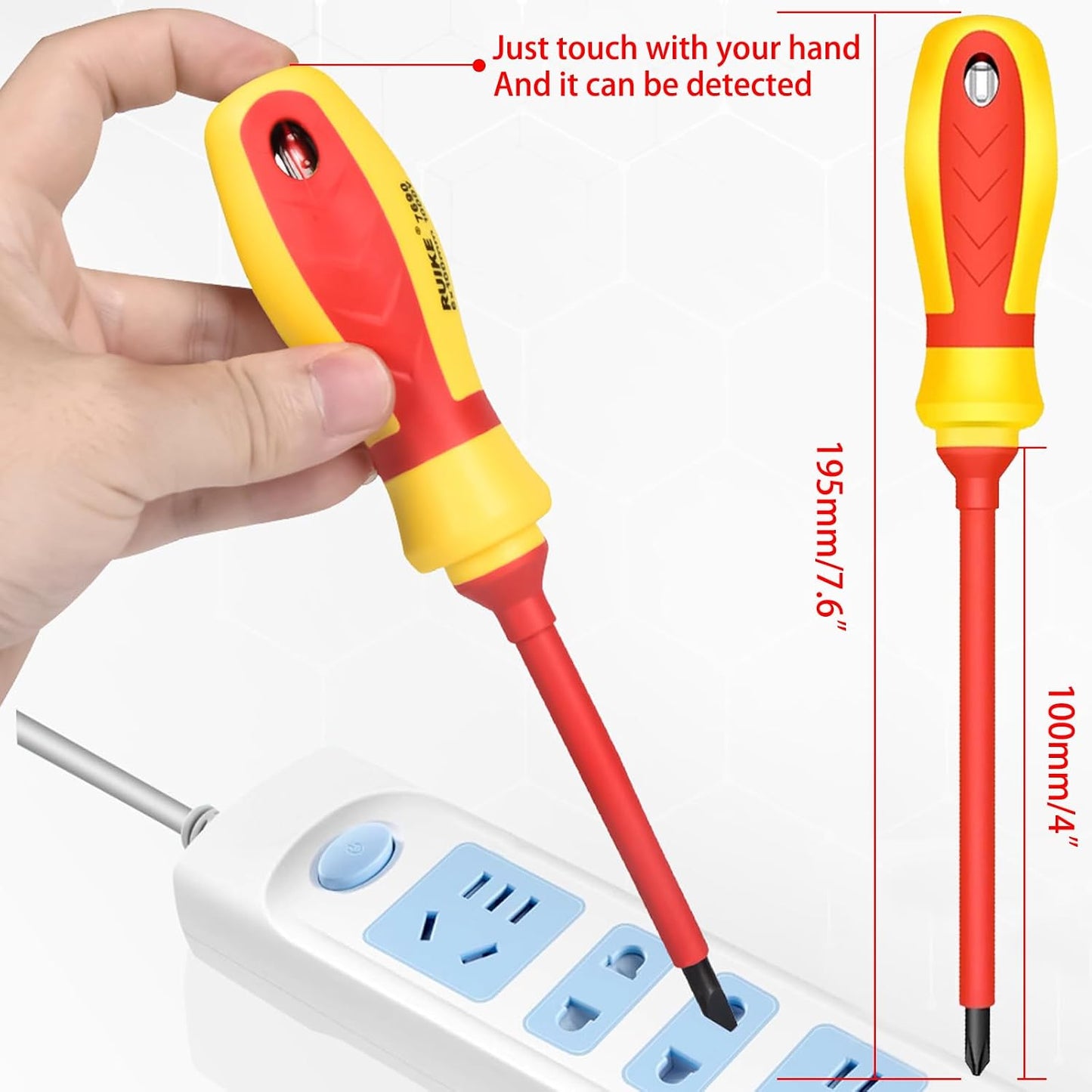 2Pcs Magnetic Screwdrivers Set Phillips and Flat Screwdriver, 1000v Insulated Screwdrivers 4 Inch Multi-purpose Cross Slot Screwdriver Set Cushion Grip Handle for Electricians