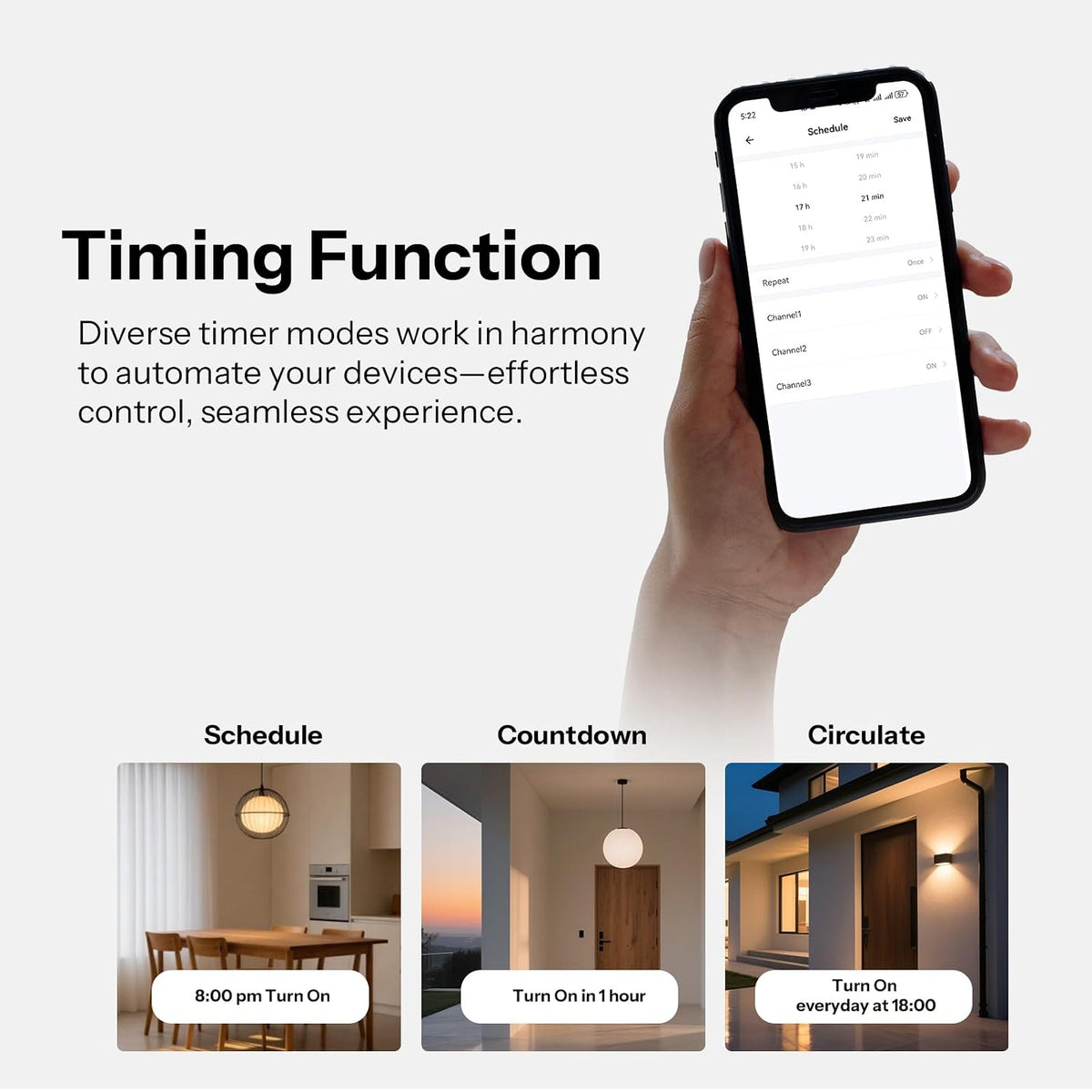 SONOFF TX Gen2 Smart Wall Touch Switch, 1 Channels 120-Type Panel, 2.4GHz Wi-Fi, Neutral Required, Matter Compatible, Works with Apple Home/Google Home/Amazon Alexa, T6-1C-120MB