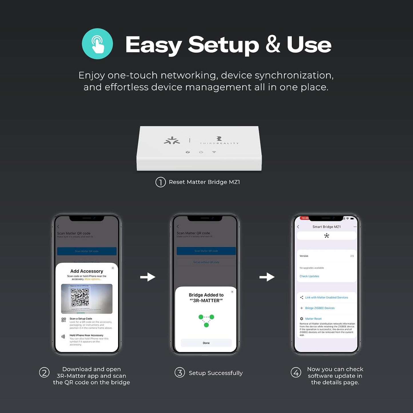 THIRDREALITY Zigbee Water Leak Sensor with Smart Bridge MZ1, Dripping Detection, Compatible with Google Home, Apple Home, SmartThings, Home Assistant etc.