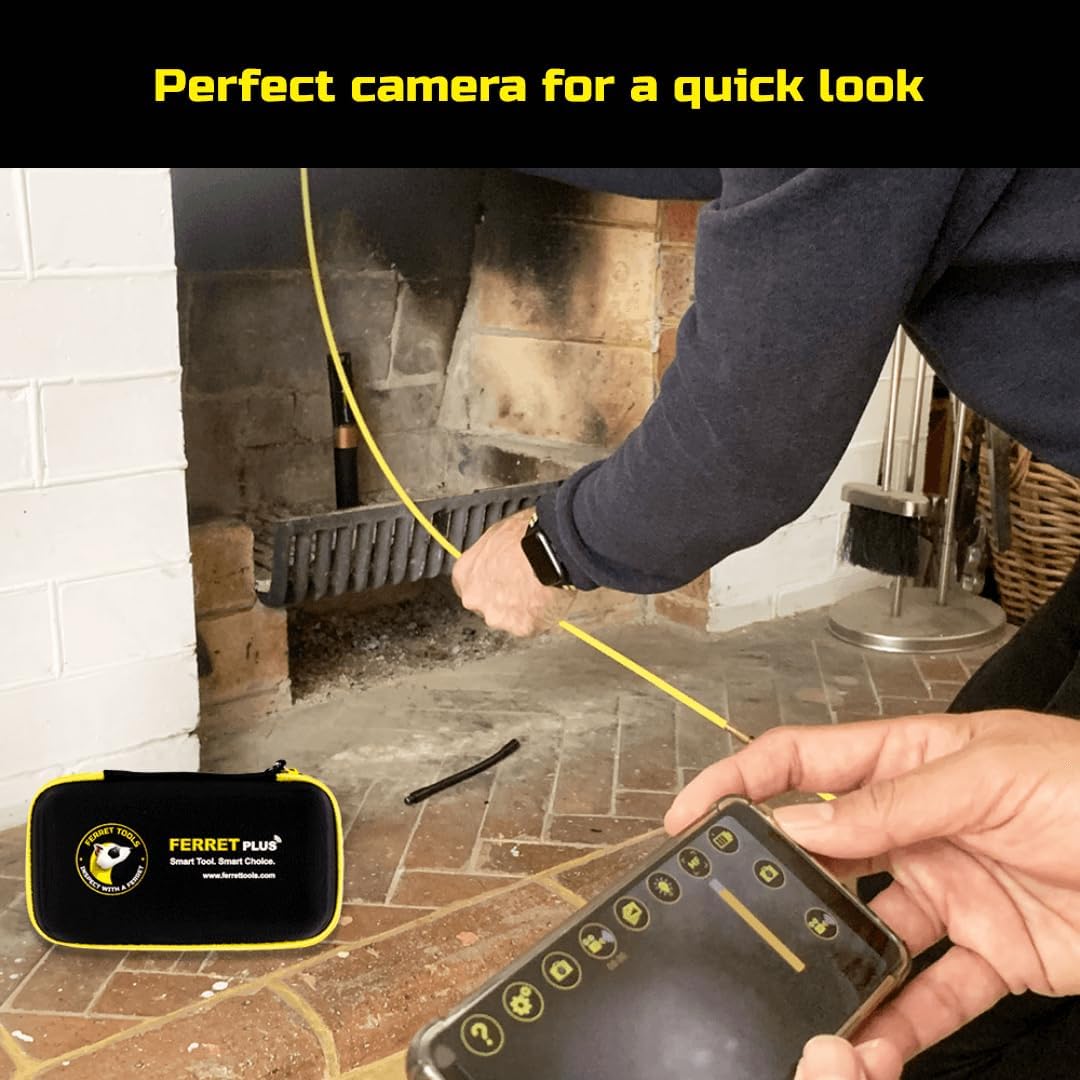 Ferret Plus Wireless Inspection Camera Will See & Reach Where You can’t. Electrical, HVAC, Dryer Vent, Home Inspection, Chimney, Pest Control. 720p Streaming, 1080p onboard Save, Rechargeable, WiFi