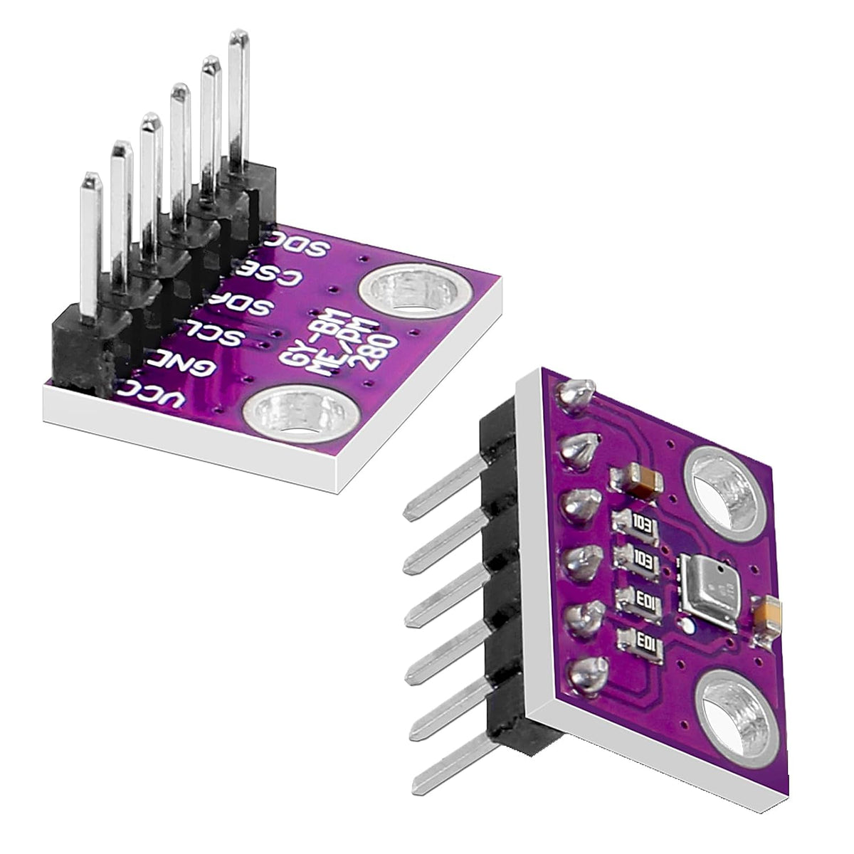 2PCS BME280 3.3V Sensor Module Pre-Soldered High Precision Atmospheric Pressure Sensor GY-BME280-3.3 Temperature Humidity Sensor Module for Raspberry Pi and Other MicroControllers