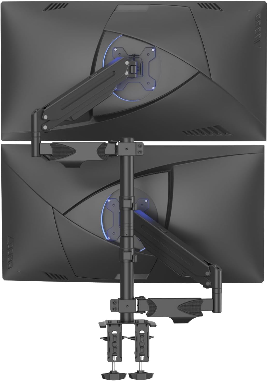 suptek Triple Monitor Mount for Most 17 to 32 inch Screens,Gas Springs Adjustment Triple Monitor Desk Mount Stand with Clamp & Grommet Kit,Black(MD8003)