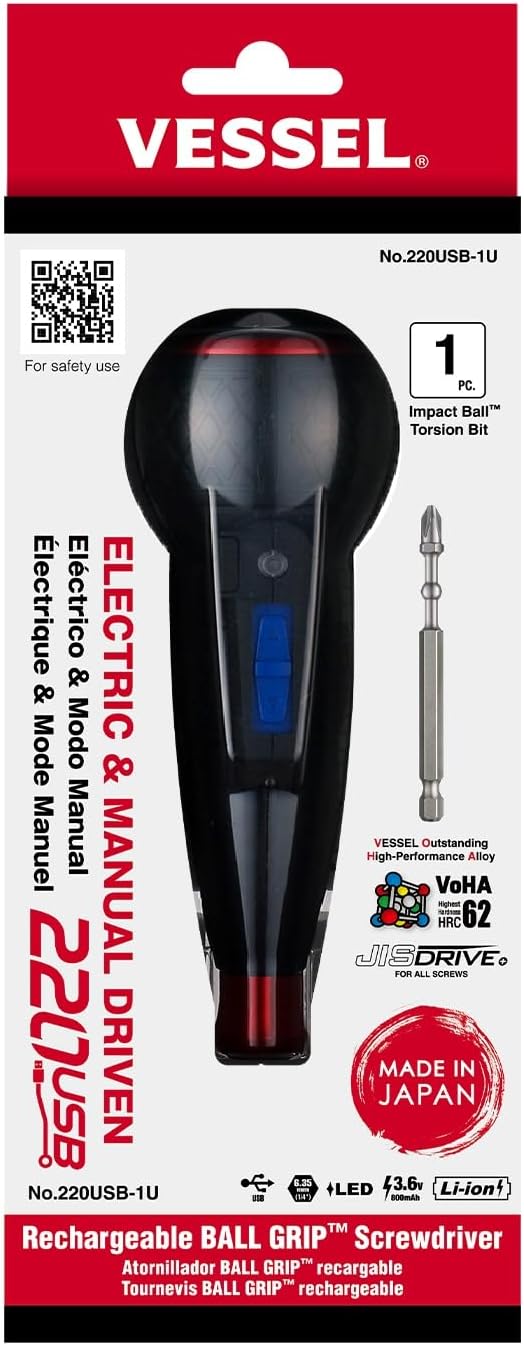 (US Model) VESSEL e-ASSIST Screwdriver, Higher-Torque