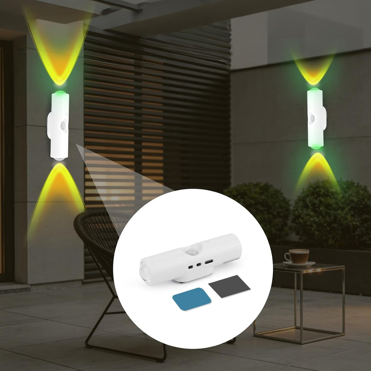 4pcs Rechargeable Smart LED Motion Sensor Night Lights, Wireless Magnetic Wall Lights Human Body Sensing Ambient Sconce for Stairs Indoor Bathroom Cabinet(7-Color RGB, No Drilling Installation)