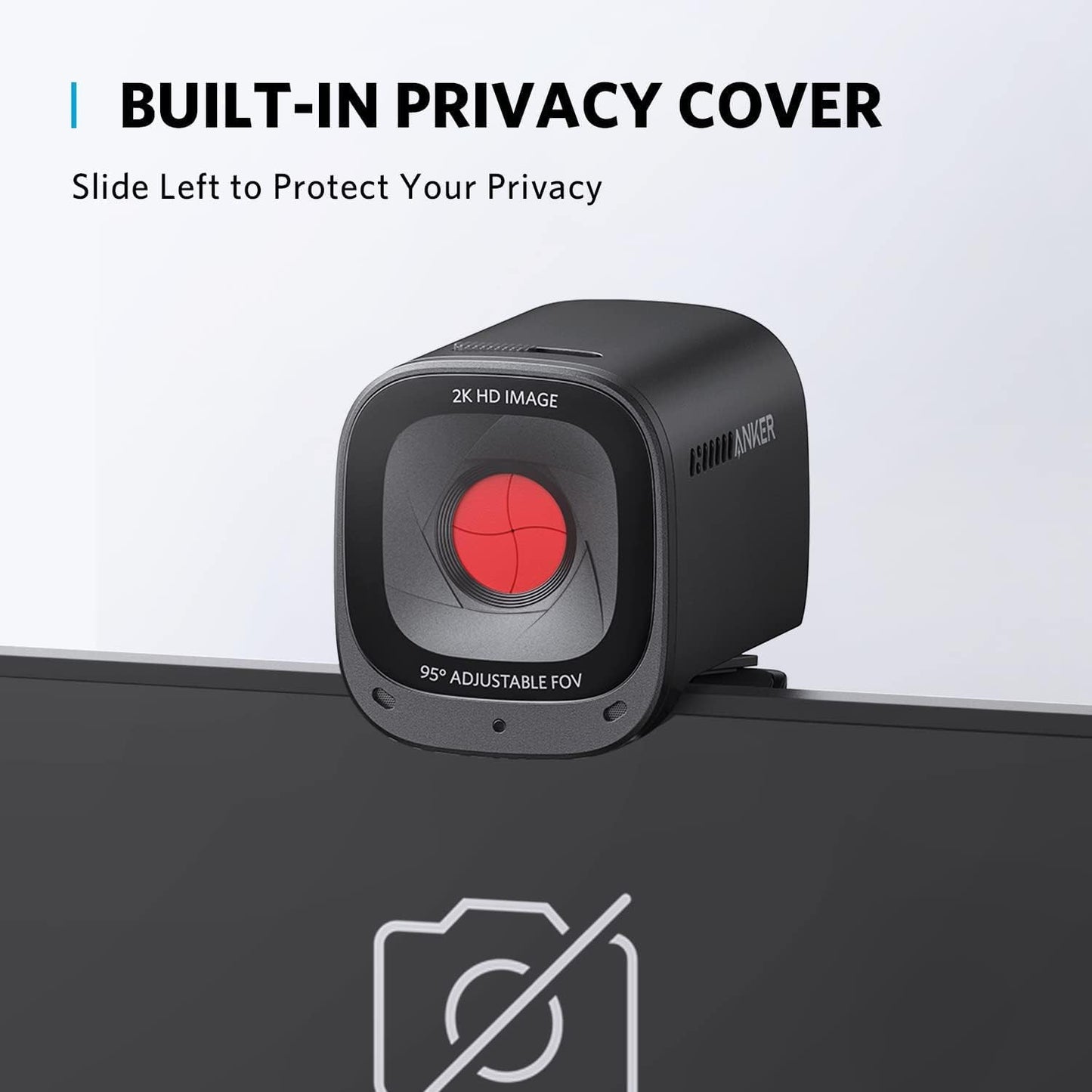 Anker PowerConf C200 2K Webcam for PC/Laptop/Mac, Low-Light Correction | Conference Microphone, 360° Voice Coverage, Smart Voice Enhancement, Powerful Sound, Desktop PC Speaker, Online Meetings