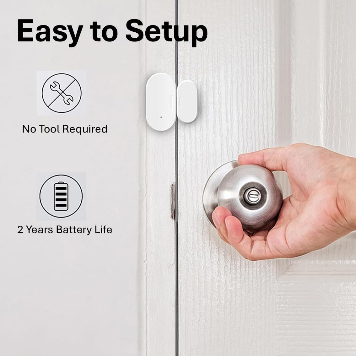 Zigbee Door Window Sensor, Mini Wireless Contact Sensor, Home Automation, Requires Hub, Compatible with Home Assistant, SmartThings, Aeotec, Homey, Hubitat or Echo Devices with Zigbee Hub