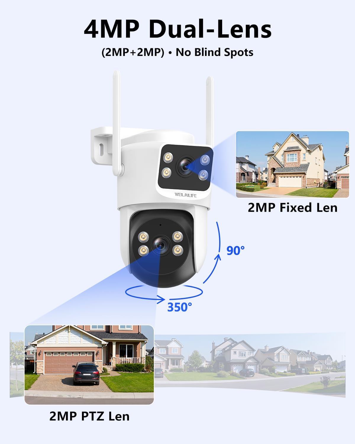 All-in-One Outdoor Wireless Security Camera System 4MP WiFi Surveillance