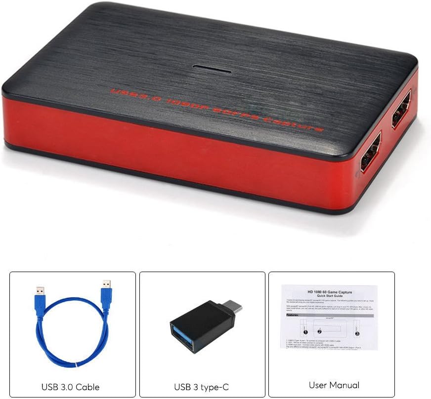 Y&H USB3.0 HDMI Game Capture Card Audio Video 4K 30P/1080P 120fps Record and Live Streaming,HDMI Capture Device for Nintendo Switch PS5 PS4 Xbox One 360 Wii U,Windows Linux Os X System