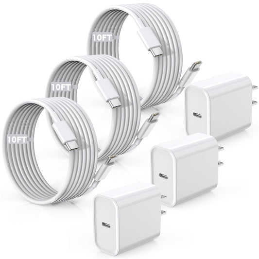 Fast Charger for iPhone 17/16/15 Charger,10FT Extra Long Fast Charging 3Pack Block USB-C to USB C Fast Charging Cable Cord for iPhone Air/17 Pro Max/iPhone 16 Pro/16 Plus/15 Pro Max,iPad Pro/Air/Mini