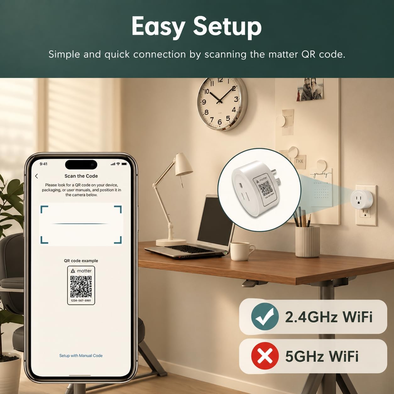 Matter Smart Plug, Compatibility with Apple HomeKit, Google Home, Alexa & SmartThings, Easy Setup, Timer Outlet, 2.4GHz WiFi Only, Matter Hub Required (4 Pack)