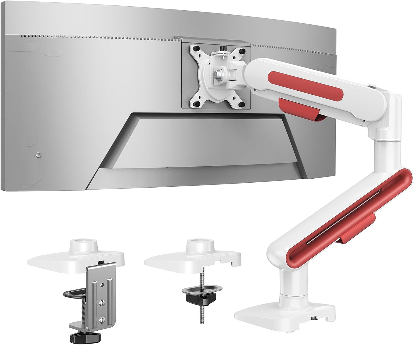 HUANUO Ultrawide Monitor Arm for 13 – 40" Screens, Single Monitor Mount Holds up to 26.4lbs, Adjustable Monitor Stand with C-Clamp & Grommet Base, VESA Mount 75x75mm/100x100mm