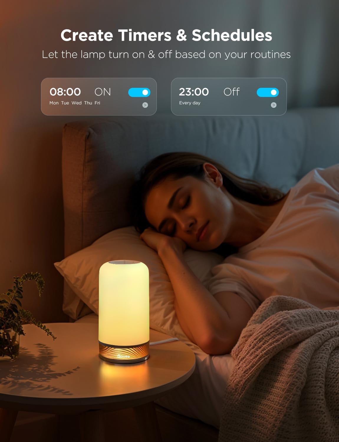 Govee RGBIC Smart Table Lamp 2, Touch Bedside Small Table Lamp (Corded) | LED Desk Lamp Compatible with SmartThings, Matter, Alexa, Nightstand Lamp for Bedroom Living Room Night Light, 64 Scene Modes