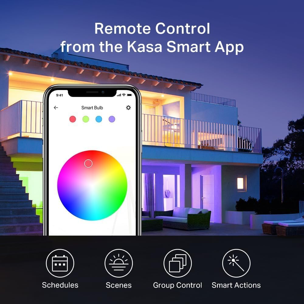 Kasa Multicolor Dimmable Wi-Fi Smart Bulb, A19, KL125P4