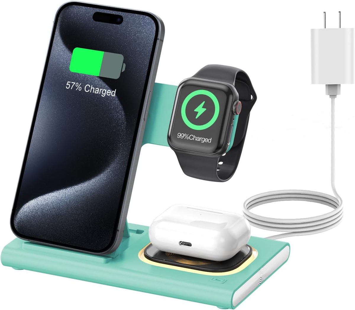 3 in 1 Foldable Wireless Fast Charging Station for Apple Multiple Devices