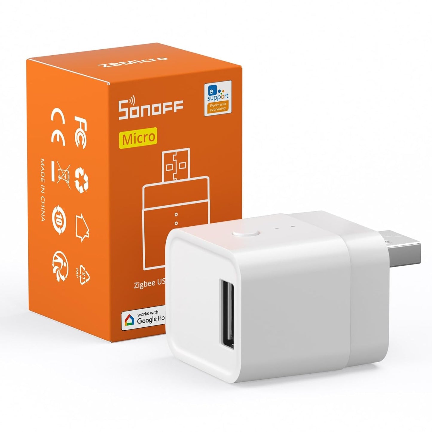 SONOFF Zigbee Smart USB Outlet, 5-22V DC Outlet Timer Smart Switch, Smart Home Devices Compatible with Alexa and Google Home, Zigbee Switch Wireless Support Fast Charging, USB 2.0 ZBMicro (1)