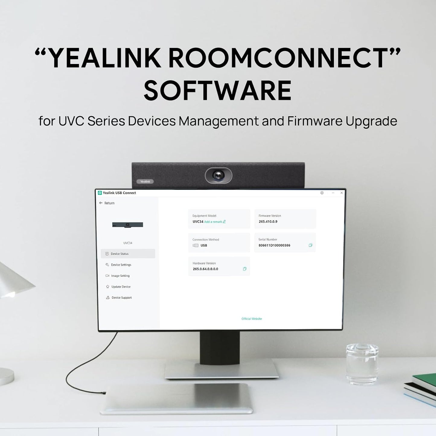 Yealink UVC34 4K Video Conference Camera System for Huddle Meeting Rooms | Teams &amp; Zoom Rooms Certified 8MP Webcam, 8 Microphone Array, AI Auto Framing, 120° FOV Wide Angle, USB-A Plug and Play