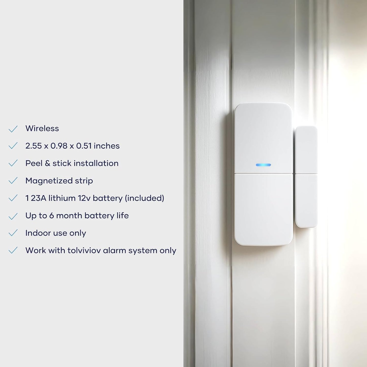 Entry Sensor (Pack of 2) - Window and Door Protection - Compatible with tolviviov Home Security System