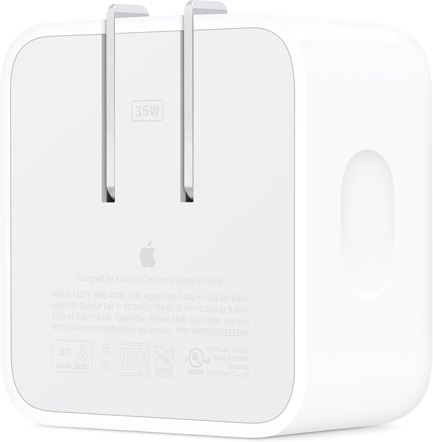 Apple 35W Dual USB-C Port Compact Power Adapter: Fast and Convenient Charging, Type C Wall Charger | 35W dual USB-C ports with folding prongs for MacBook Air, iPhone and iPad