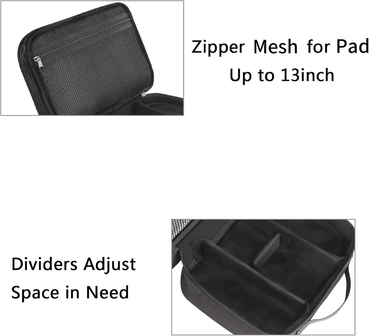 MATEIN Cable Organizer Bag, Large Travel Storage Bag, Sturdy Tool Case | with Handle, Carrying Case for Phone, Cord, Electronics Accessories, Tablet (Up to 12.9inch), Powerbank, Hard Drive, Black