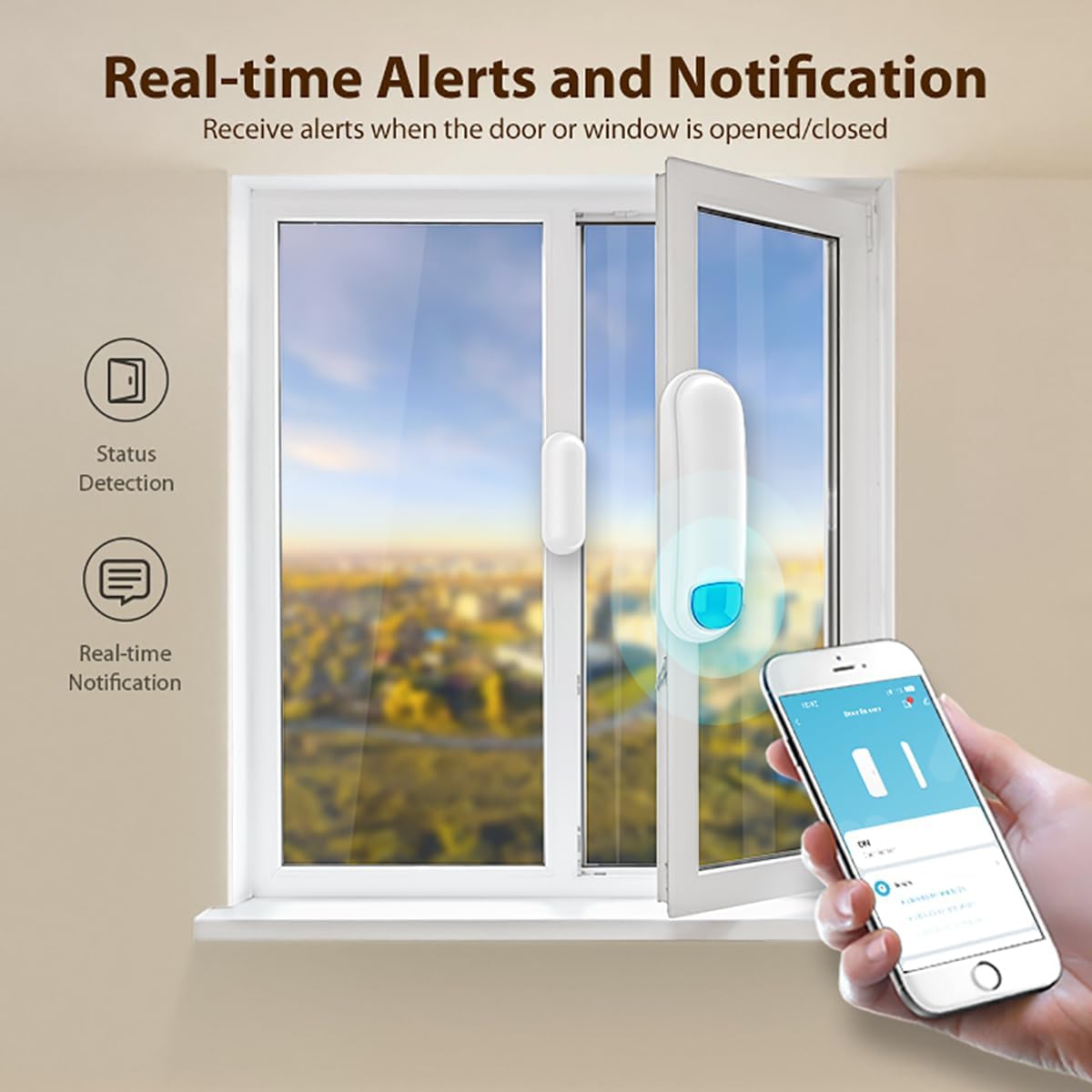 Zigbee Door Window Contact Sensor, 24h Monitor, SmartThings, Home Assistant | 24-hour monitoring for doors & windows; requires a Zigbee hub (not included); works with SmartThings, Home Assistant