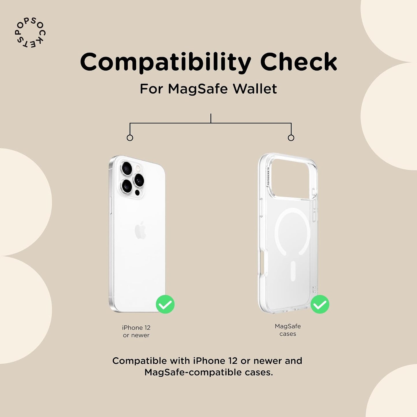PopSockets Phone Wallet for MagSafe, Phone Card Holder with Grip, Cute - Metallic Morning Haze