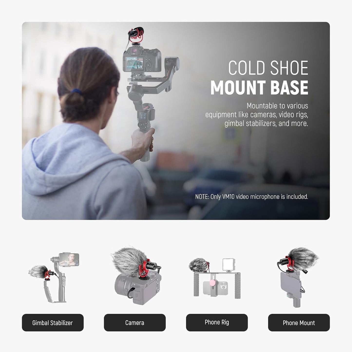 NEEWER Plug & Play Vlog Microphone for Camera, 20-20KHz Mini Supercardioid Mic Compatible with Sony Canon Nikon iPhone Samsung Android Tablet Mac with 3.5mm TRS USB C OTG Shock Mount Windscreen, VM10