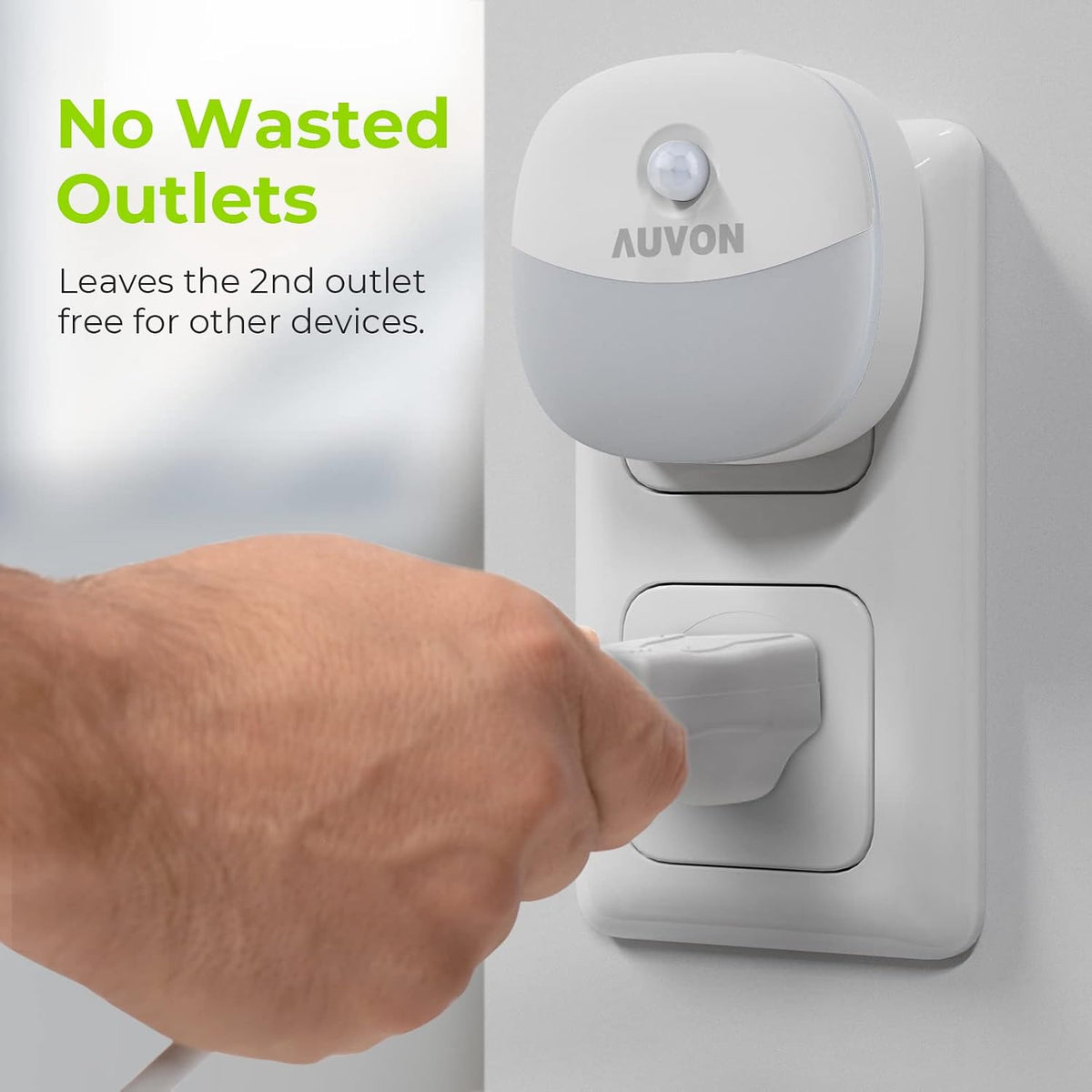 AUVON Plug-in Night Light, Motion Sensor and Dusk to Dawn Sensor, 4 Packs