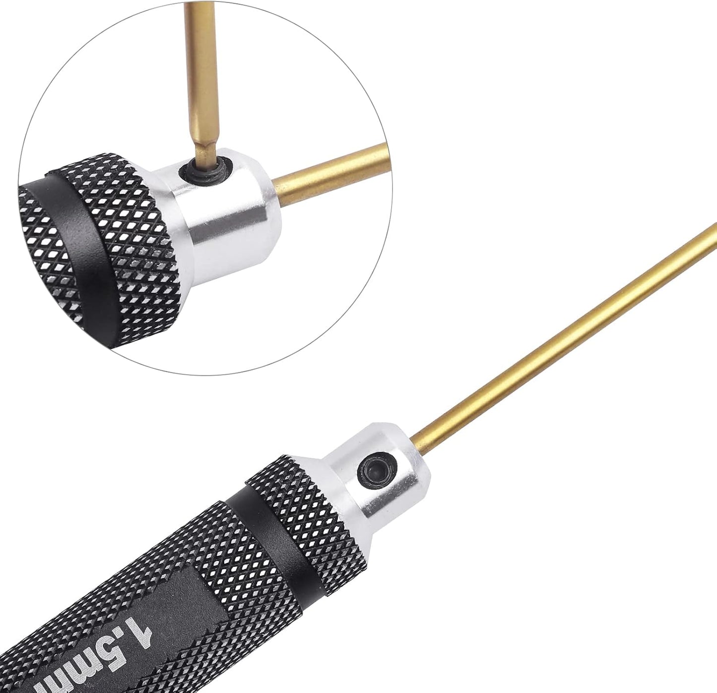 HobbyPark Hex Driver Set Allen Screwdriver Kit Titanium 0.9mm/1.27mm/1.3mm/1.5mm/2.0mm/2.5mm/3.0mm Small and 17mm Hex Wrench Set RC Car Tools Kit