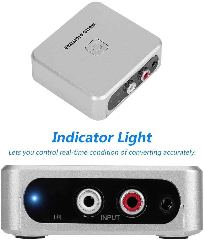 Audio Capture Recorder, Audio Capture Box 128Kbps Music Digitizer CD Recorder with 3.5mm & Line Input Supports Secure Digital Memory Card & USB Flash Drive