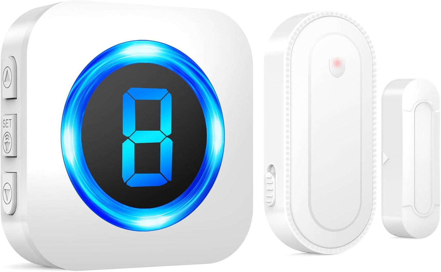 SURFOU Wireless Door Sensor Chime, Waterproof Door Open Alert with 1000Ft Range, 55 Ringtones, 110dB Alarm for Office/Business/Home/Kids&Elderly Safety - 1 Sensor + 1 Receiver