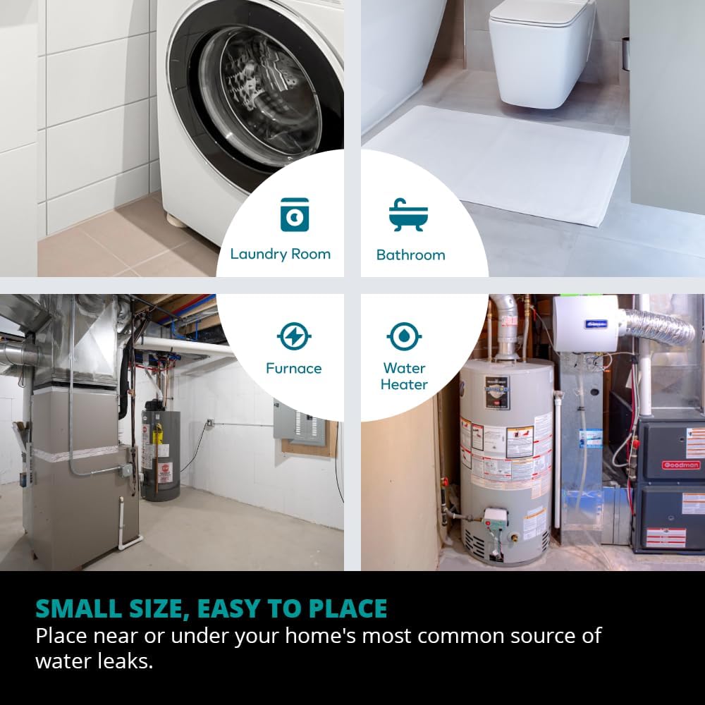 Centralite by Ezlo Water Sensor - Monitors Your Whole Home for Leaks - Detects Water Leaks in a Kitchen, Bathroom, Basement or Laundry Room - Zigbee