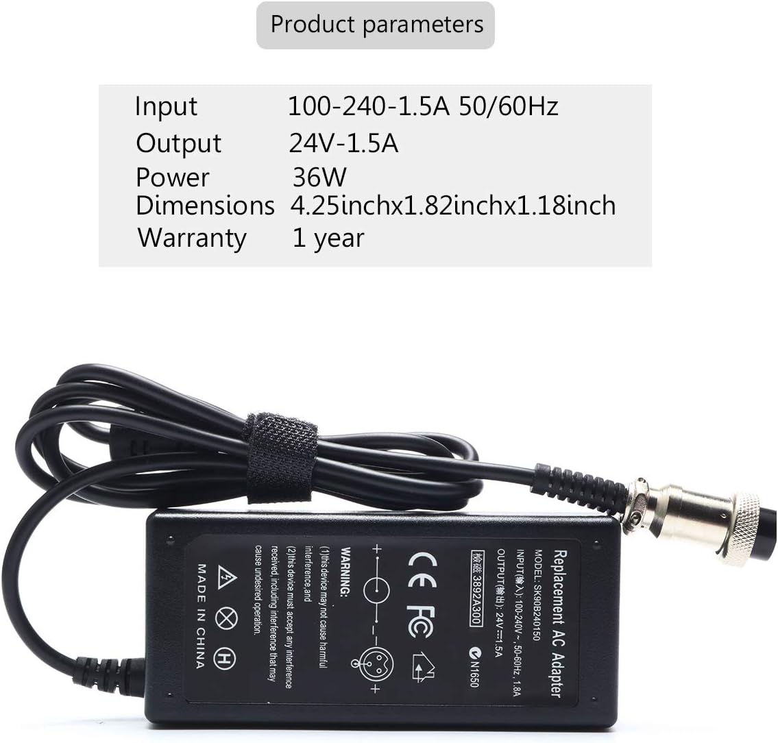 24V Charger for Razor Scooter MX350 Dirt Bike Pocket Mod E100 E200 E300 | Revive the idle scooter! 24V replacement charger instantly gets your Razor back in business for weekend fun.