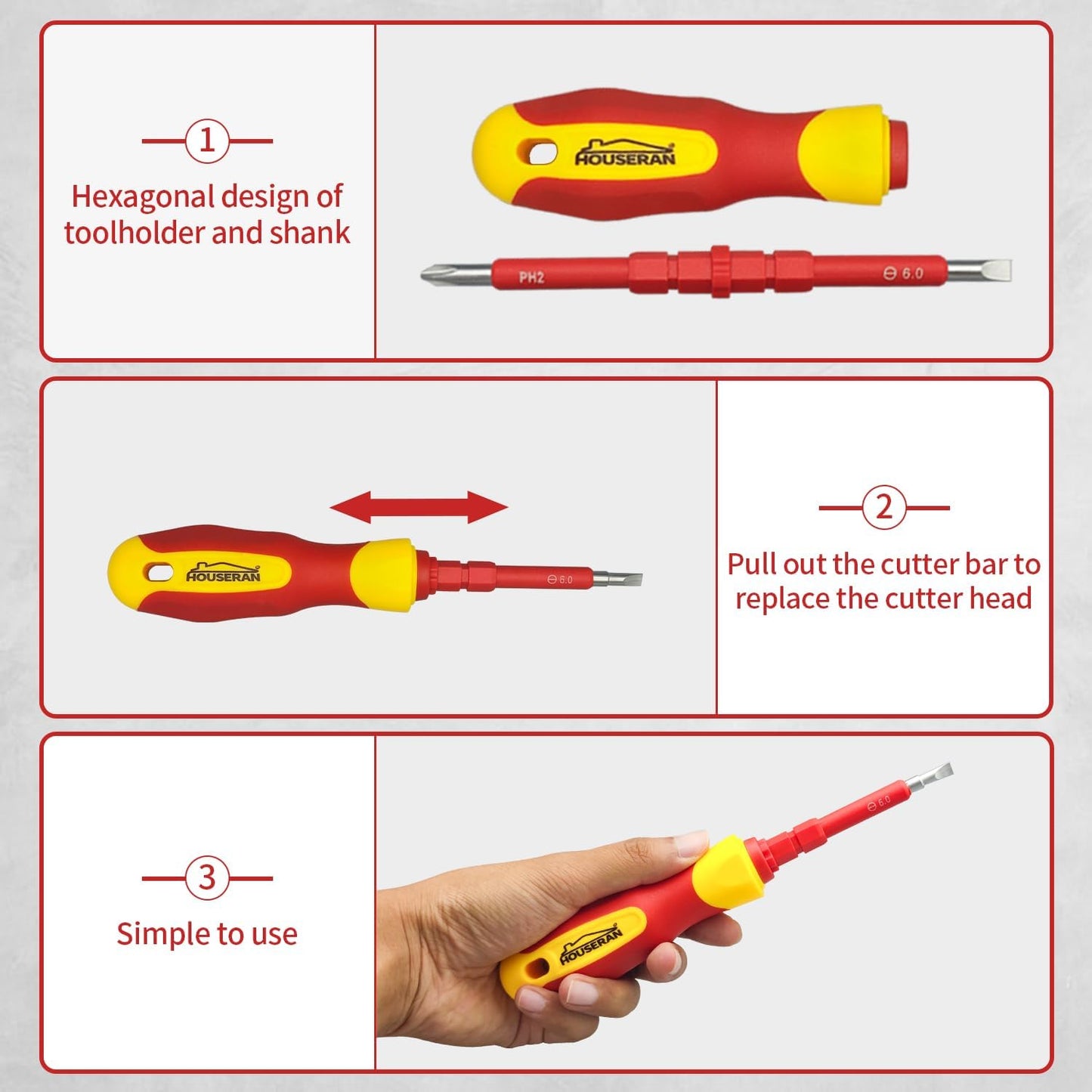 Electrical Screwdriver Set, Insulated Screwdriver, 26 Pcs | Magnetic Tip Electrician Tools Kit with Case, with Interchangeable Blades, Electrical Screwdriver for Men Household Repair