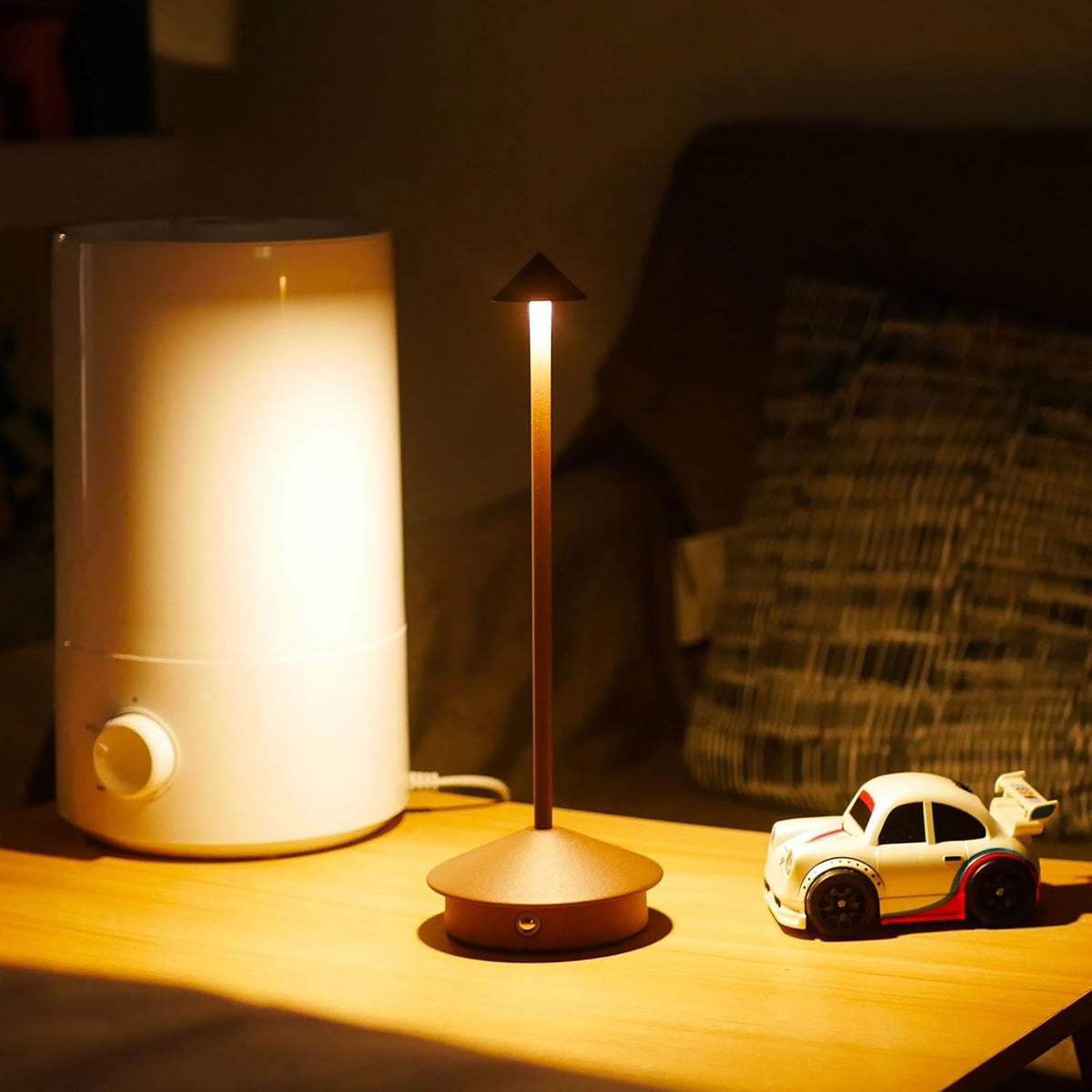 Cordless LED Table Lamp, Rechargeable 5200mAH Battery Operated Lamp for Decor, 3 Color Stepless Dimming Desk Lamps, for Restaurant, Bedroom, Outdoor Camping, Coffee Shop, Night Light