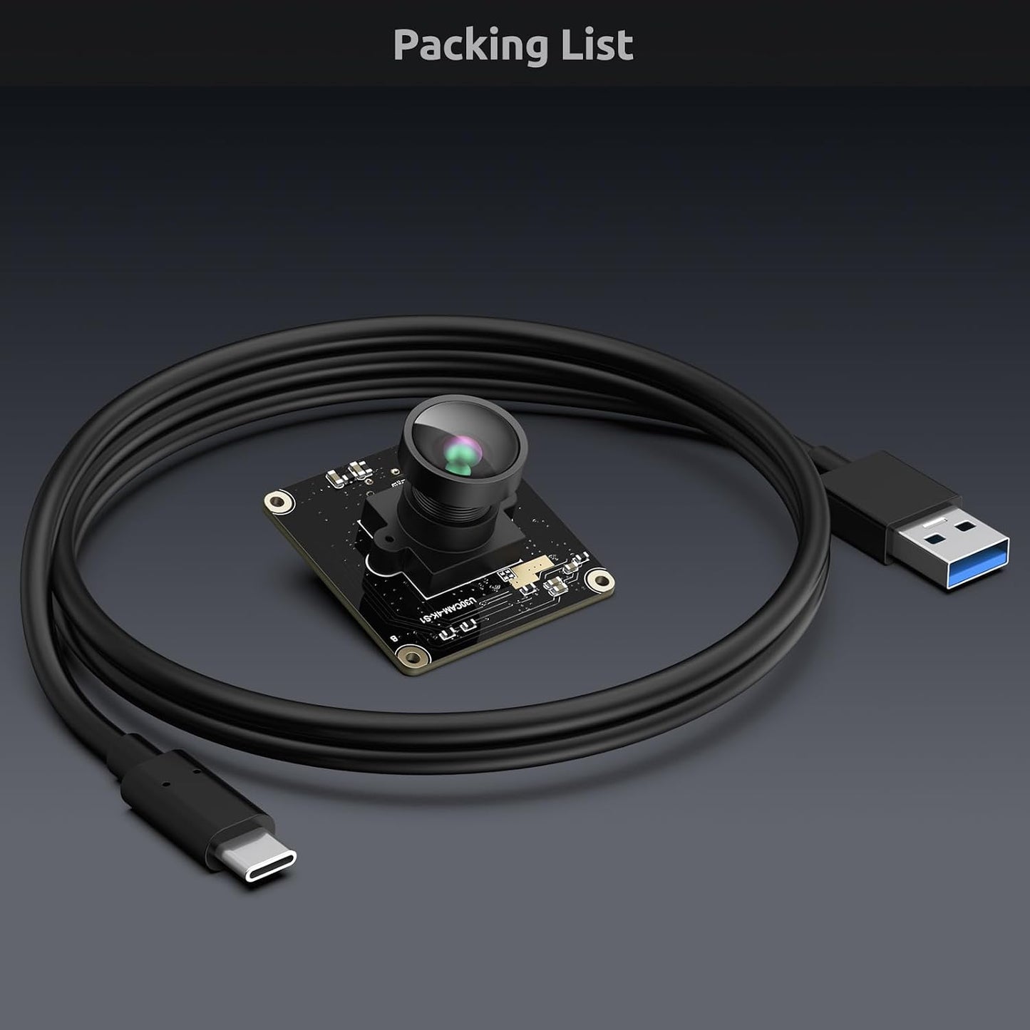 USB 3.0 UVC Camera Module with IMX415 Sensor, 4K@30FPS & 1080P@60FPS, Plug and Play for Windows/Linux/Mac/Android/Raspberry Pi/Jetson Nano/ARM Boards