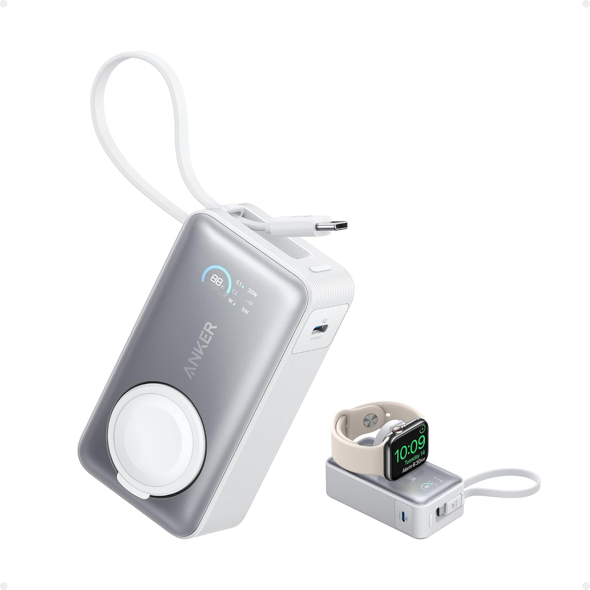 Anker MagGo Power Bank for Apple Watch, 10,000mAh 35W Max Portable Charger | Officially certified, for iPhone 17/16/15 series, Samsung, iPad, AirPods and more