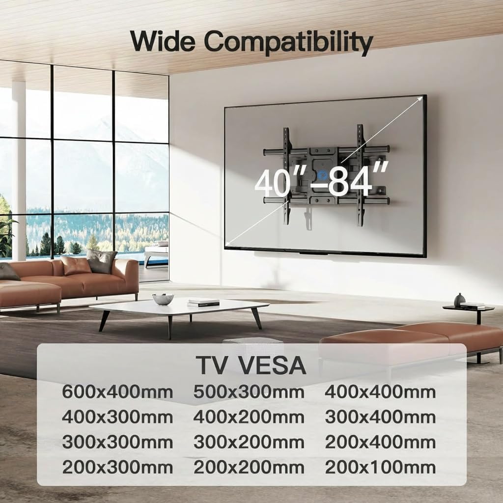 Pipishell Full Motion 24'' Studs TV Wall Mount for 40–84 inch TVs
