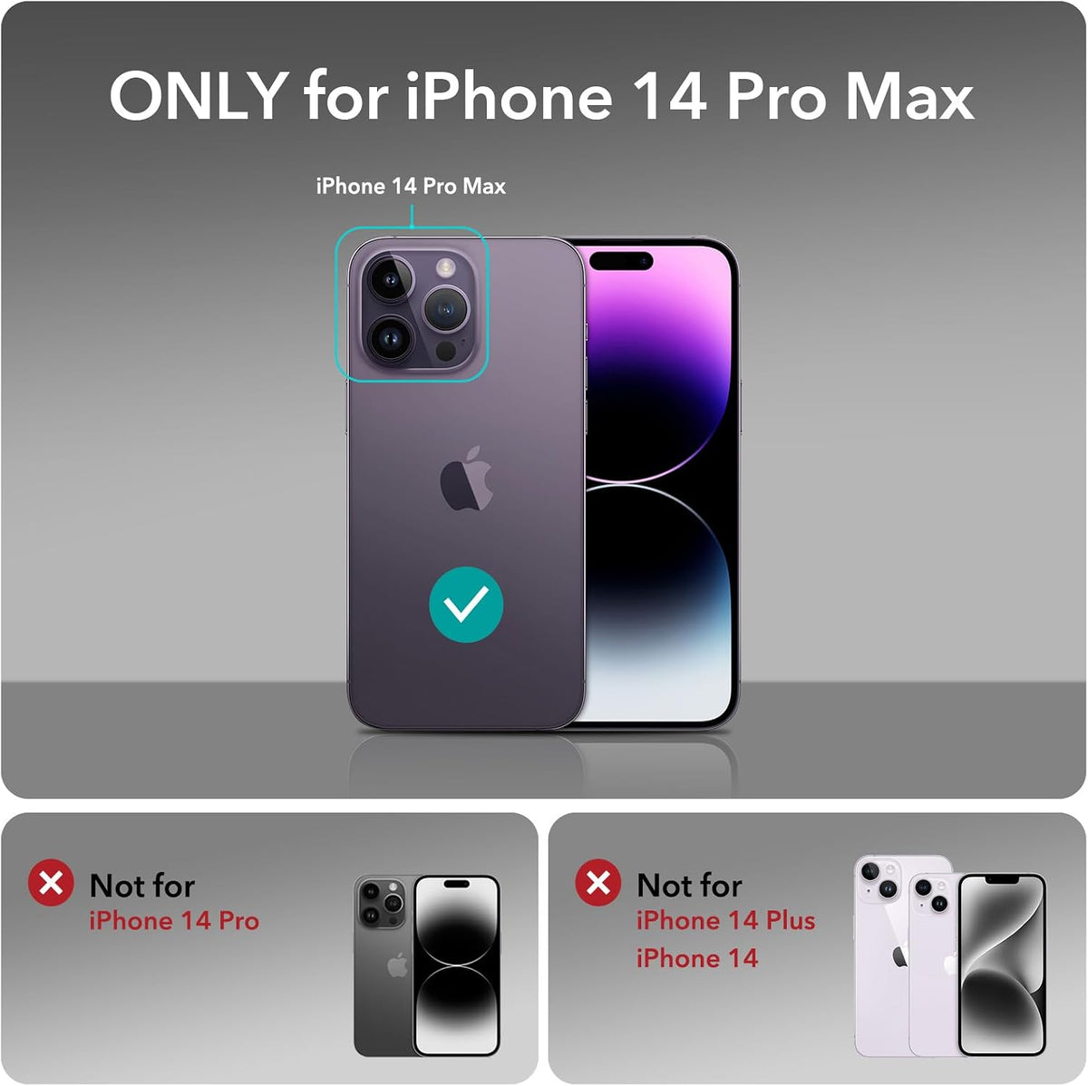 ESR for iPhone 14 Pro Max Case for MagSafe, Anti-Yellowing, Clear Purple | Ultra Slim, 3X Military-Grade Drop Protection, Magnetic Phone Case, Impact Absorbing, Resists Scratches
