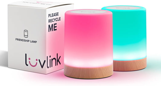 LuvLink Friendship Lamp v2.0 - Long Distance WiFi Touch Lamps for Couples, Friends & Family | Stay Connected from Anywhere – Easy App Setup – No Subscription (Set of Two)