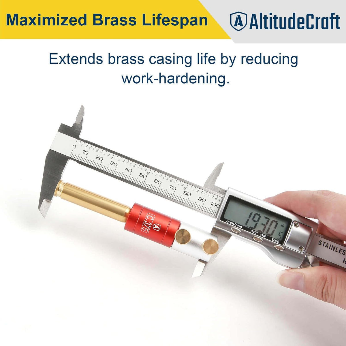 Bullet and Headspace Gauge Comparator Kit with 14 Inserts and 6 Bushings, Reloading Supplies and Equipment and Reloading Tool with Tin Box, Anodized Aluminum