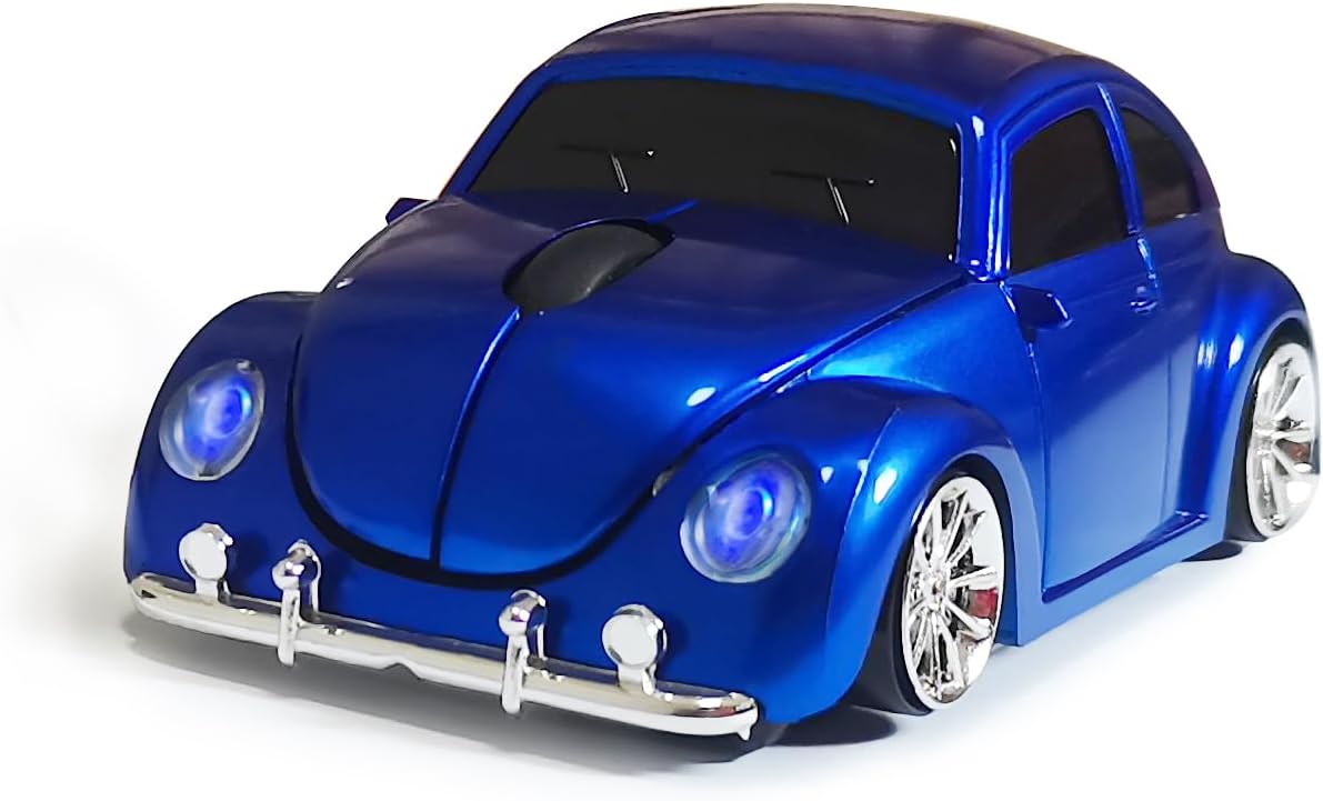 Car Mouse for Computer, Cool and Cute Car-Shaped Mouse, Wireless 2.4Ghz Optical Mice for Laptop PC Mac (Yellow)