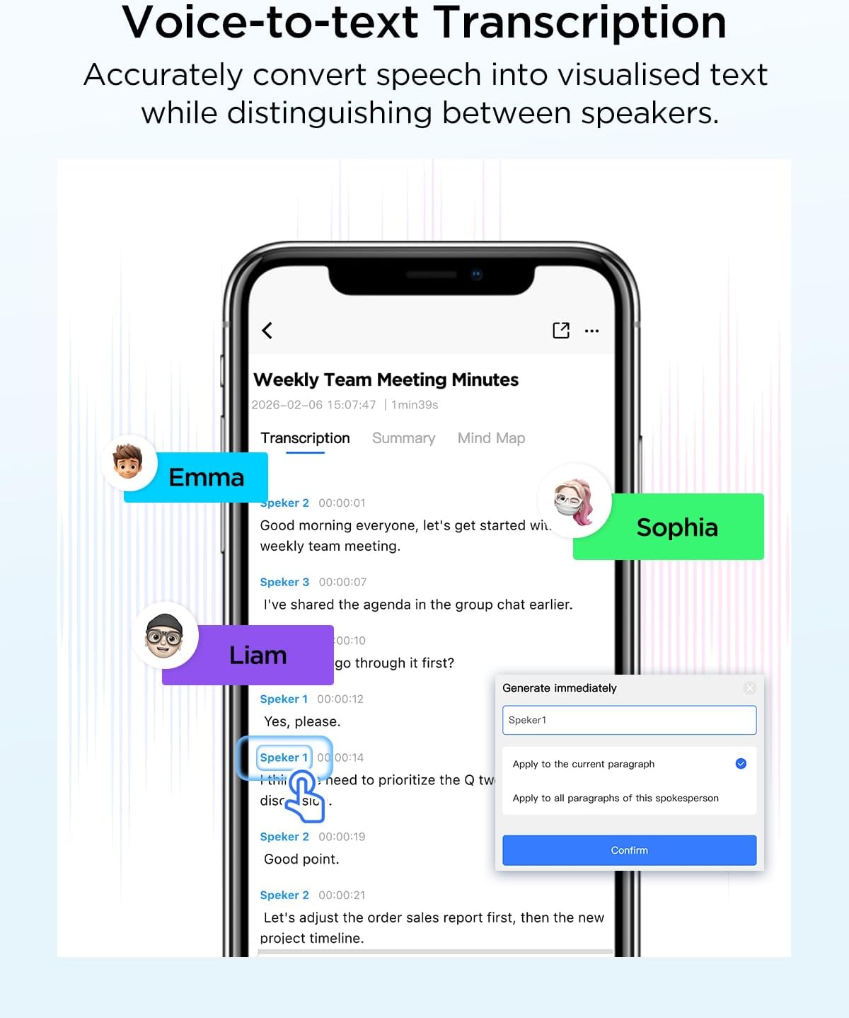 BOYA Notra AI Voice Recorder,3-Mode Capture -Ambient/Phone Call/Bluetooth, AI Transcription&Smart Summary, Support 140+ Languages, 64GB Storage, Magnetic Note Taker for Meetings,Lectures,Interviews