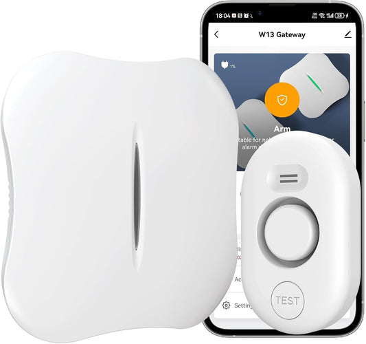 WiFi Water Leak Detector for Home with App Notification, 1 Gateway + 1 WD61 Sensor, 120dB Water Flood/Drip Alarm for Basement/Kitchen/Bathroom/Toilet/Laundry Room, Sink/Drain/Pipe/Faucet Leakage Alert